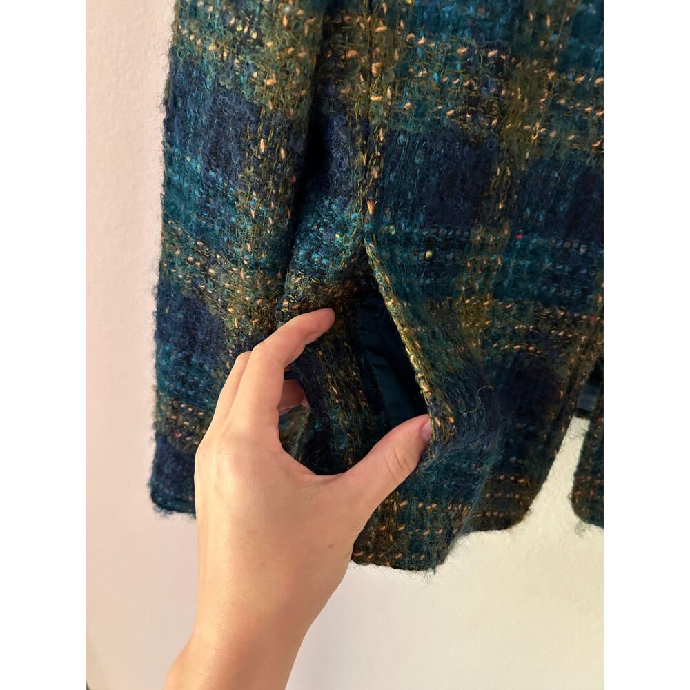 Vintage Jones New York Blazer Blue Wool Mohair Plaid Lined - Picture 4 of 7
